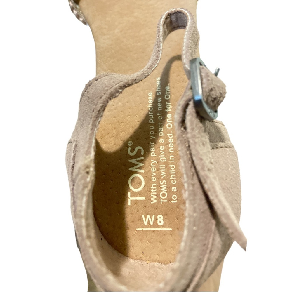 Tom’s Platform Cork Wedges Peep Toe Nude 8 - Picture 2 of 6